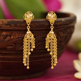 Cascading Chain Tassel Gold Earrings
