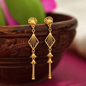 Artistic Geometric Drop Gold Earrings