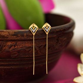 Dual Tone Geometry Gold Earrings