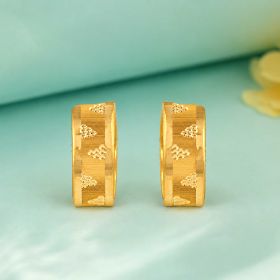 Classic Textured Gold Hoop Earrings