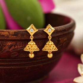 Regal Gold Jhumka Earrings