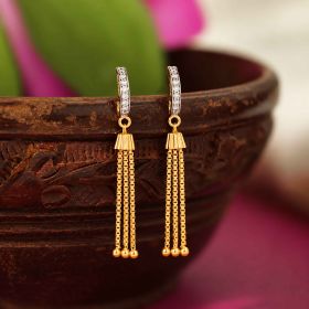 Glamorous Chain Tassel Gold Earrings
