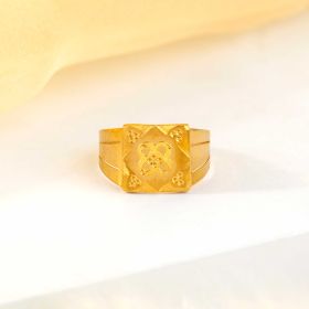 Geometric Blossom Gold Ring