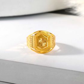 Octagonal Statement Gold Ring
