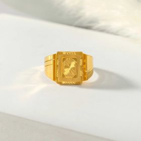 Geometric Grandeur Gold Ring