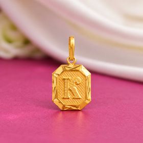 Elegant Alphabet K Gold Locket