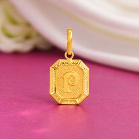 Artistic P Initial Gold Locket
