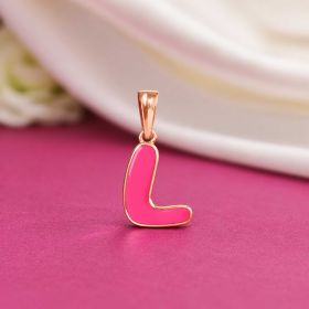 Lovely Pink L Gold Locket