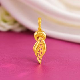 Floral Leaf Elegance Gold Locket