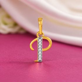 Shimmering P Initial Gold Locket