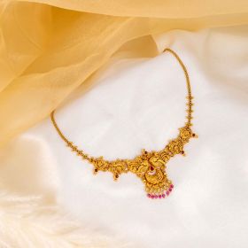 Classic Peacock Inspired Gold Necklace