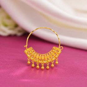 Ornate Teardrop Gold Nath