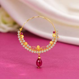Radiant Teardrop Gold Nath