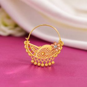 Traditional Floral Grace Gold Nath
