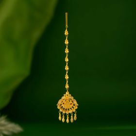 Regal Floral Cascade Gold Maang Tikka