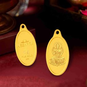 Aisshpra 999 Purity 1 gm Goddess Lakshmi Gold Coin Pendant