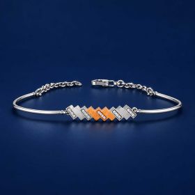 Dual Tone Geometry Platinum Bracelet