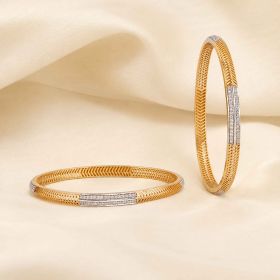 Dual Tone Elegance Gold Bangles
