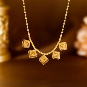 Geometric Filigree Motifs Gold Chain