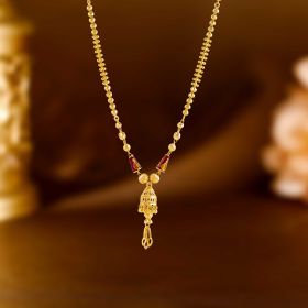 Traditional Meena Design Gold Jhumka Chain
