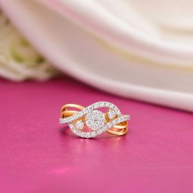 Multi strand Split Shank Band Diamond Ring