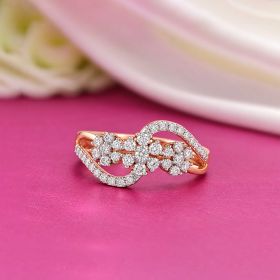 Floral Cluster Split Shank Design Diamond Ring