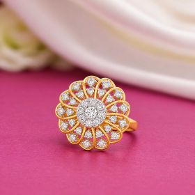 Ornate Layered Bloom Diamond Ring