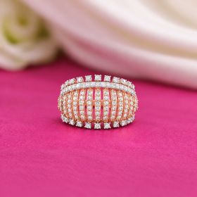 Structured Pave Band Diamond Ring