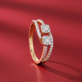 Dual Cluster Split Shank Design Diamond Ring