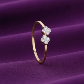 Twin Floral Clusters Diamond Ring