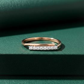 Modern Edge Pave Style Diamond Ring