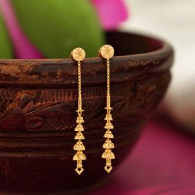 Tiered Bell Drop Gold Earrings