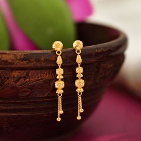 Layered Tassel Gold Drop Earrings