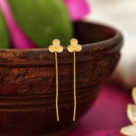 Floral Chain Gold Drop Earrings