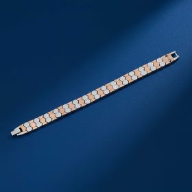 Interlocking Hexagonal Links Silver Bracelet