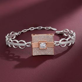 Sophisticated Square Cut Silver Bracelet