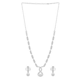 Symmetrical Precision Silver Necklace Set