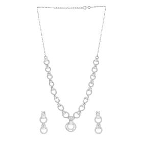 Pavé set Brilliance Silver Necklace Set