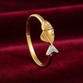Minimalist Fish Fin Design Gold Ring