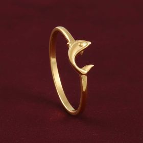 Stylized Fish Motif Gold Ring