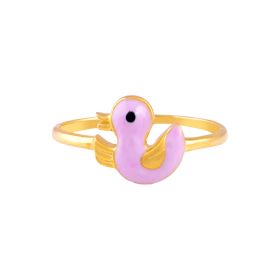 Pastel Duck Motif Gold Ring