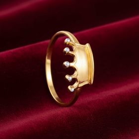 Sleek Finish Crown Inspired Gold Ring