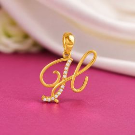 Gleaming Curve H Gold Locket