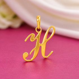 Graceful Swirl H Gold Locket