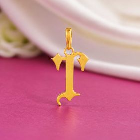 Classic Alphabet T Gold Locket