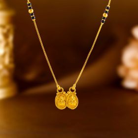 Twin Pendants Gold Short Mangalsutra 