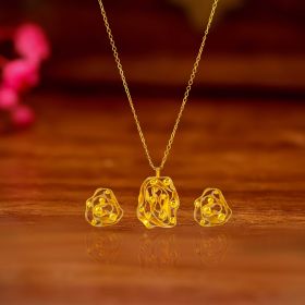 Abstract Spherical Accents Necklace Chain Set