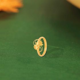 Ornate Swirls and Floral motifs Gold Ring