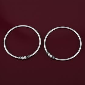 Minimalist Circular Design Silver Payal