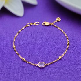 Delicate Oval Charm Gold Bracelet
